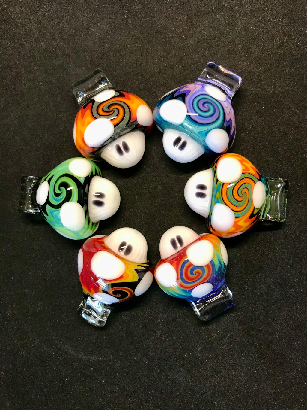 Worked Mushroom Pendants